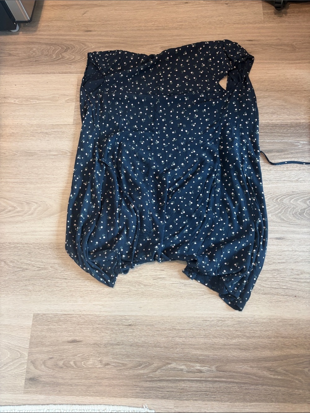 Brandy Melville Navy Floral Wrap-Style Midi Dress - Picture 13 of 13